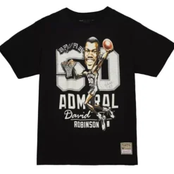 Apparel Mitchell & Ness T-Shirts & Tops-Hwc Caricatures San Antonio Spurs David Robinson
