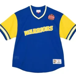 Apparel Mitchell & Ness T-Shirts & Tops-Hwc Night Mesh V-Neck Golden State Warriors