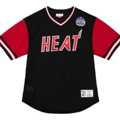 Apparel Mitchell & Ness T-Shirts & Tops-Hwc Night Mesh V-Neck Miami Heat
