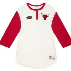 Apparel Mitchell & Ness T-Shirts & Tops-Icon Henley Chicago Bulls
