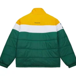 Apparel Mitchell & Ness Jackets & Outerwear-In The Clutch Puffer Jacket Vintage Logo Green Bay Packers