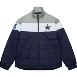 Apparel Mitchell & Ness Jackets & Outerwear-In The Clutch Puffer Jacket Vintage Logo Dallas Cowboys