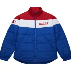 Apparel Mitchell & Ness Jackets & Outerwear-In The Clutch Puffer Jacket Vintage Logo Buffalo Bills