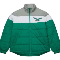 Apparel Mitchell & Ness Jackets & Outerwear-In The Clutch Puffer Jacket Vintage Logo Philadelphia Eagles