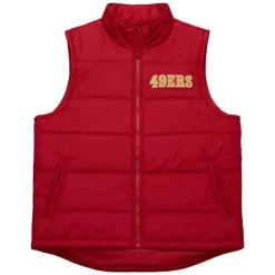 Apparel Mitchell & Ness Jackets & Outerwear-In The Clutch Puffer Vest Vintage Logo San Francisco 49Ers