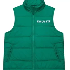 Apparel Mitchell & Ness Jackets & Outerwear-In The Clutch Puffer Vest Vintage Logo Philadelphia Eagles