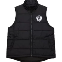 Apparel Mitchell & Ness Jackets & Outerwear-In The Clutch Puffer Vest Vintage Logo Oakland Raiders