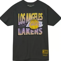 Apparel Mitchell & Ness T-Shirts & Tops-Incline Stacked Tee Los Angeles Lakers