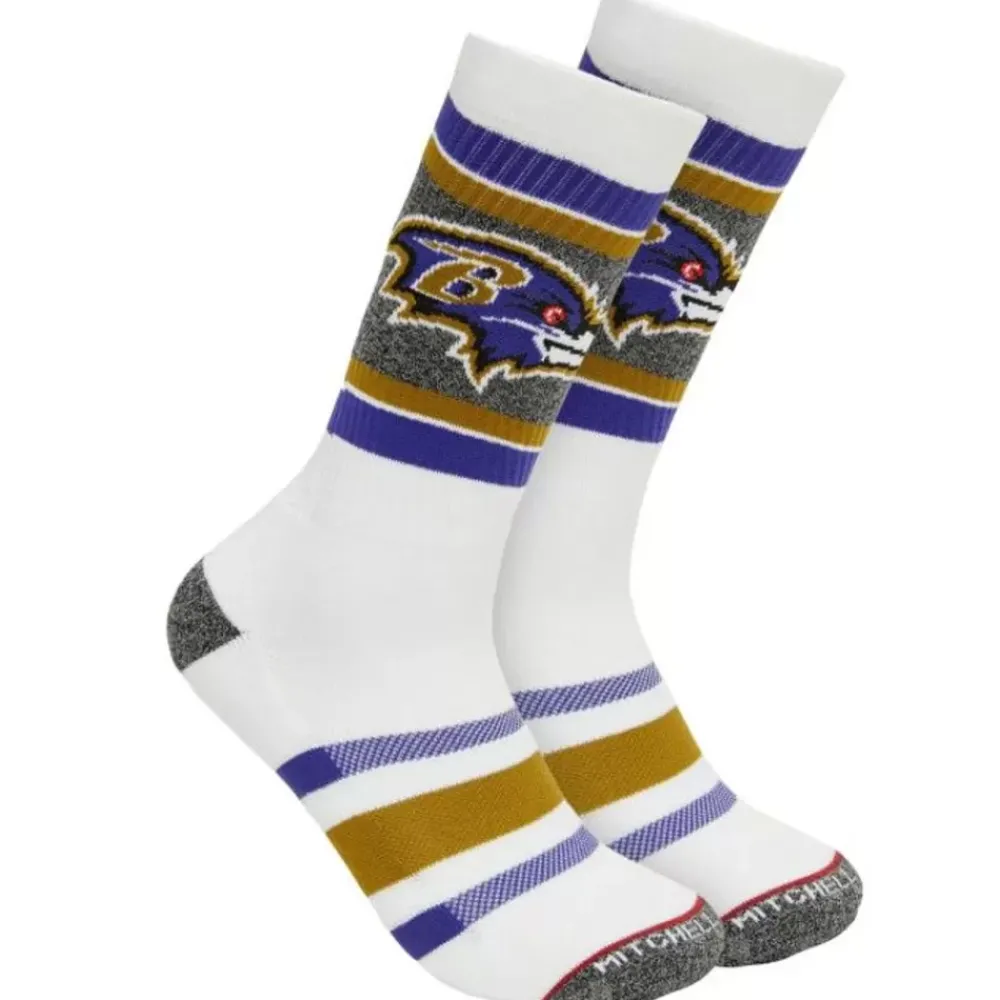 Apparel Mitchell & Ness Accessories-Interception Crew Socks Baltimore Ravens