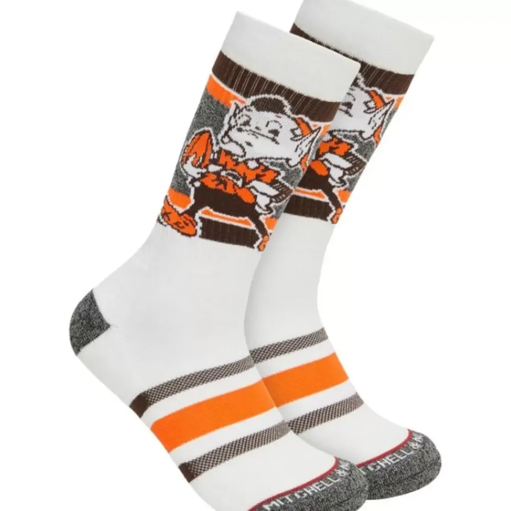 Apparel Mitchell & Ness Accessories-Interception Crew Socks Cleveland Browns