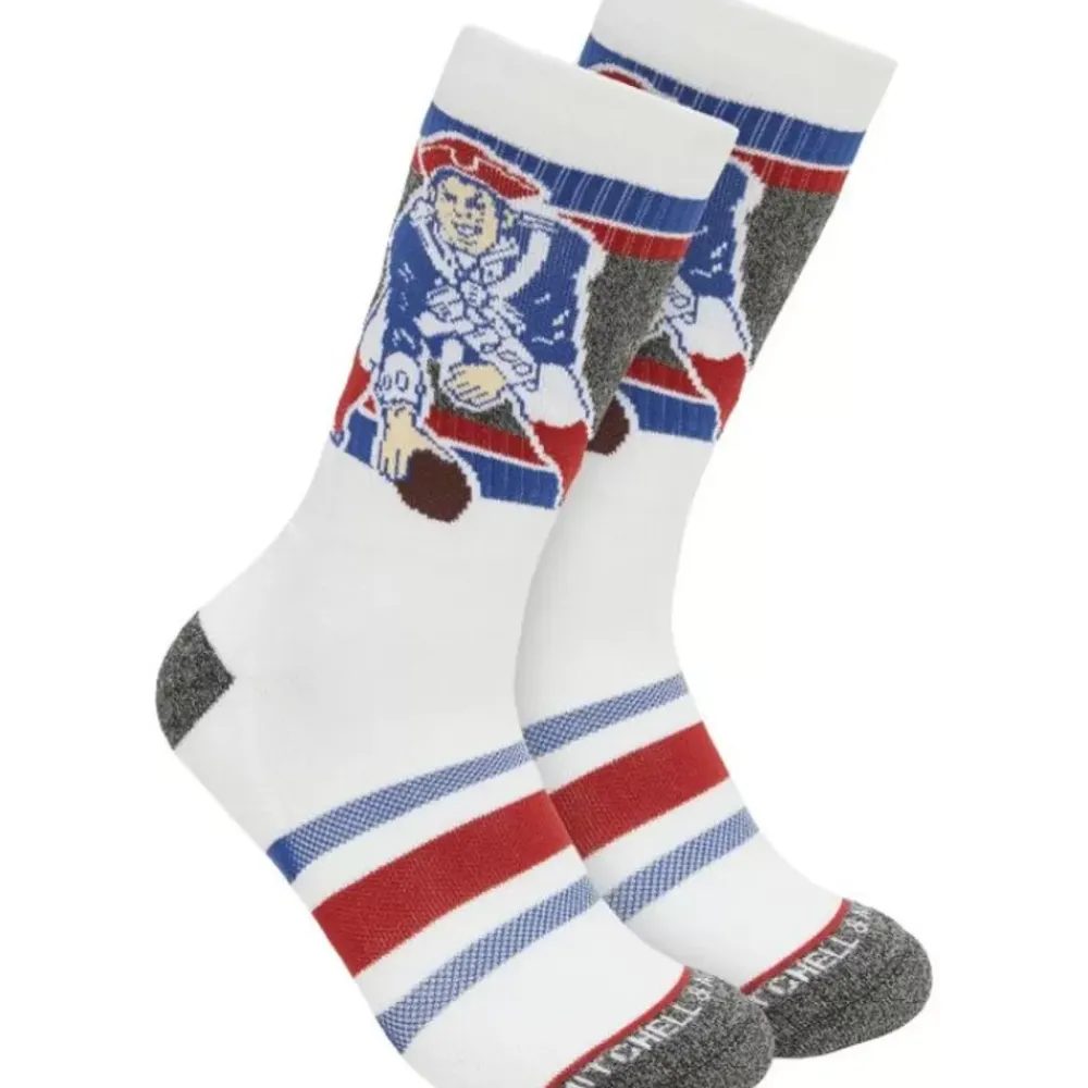 Apparel Mitchell & Ness Accessories-Interception Crew Socks New England Patriots