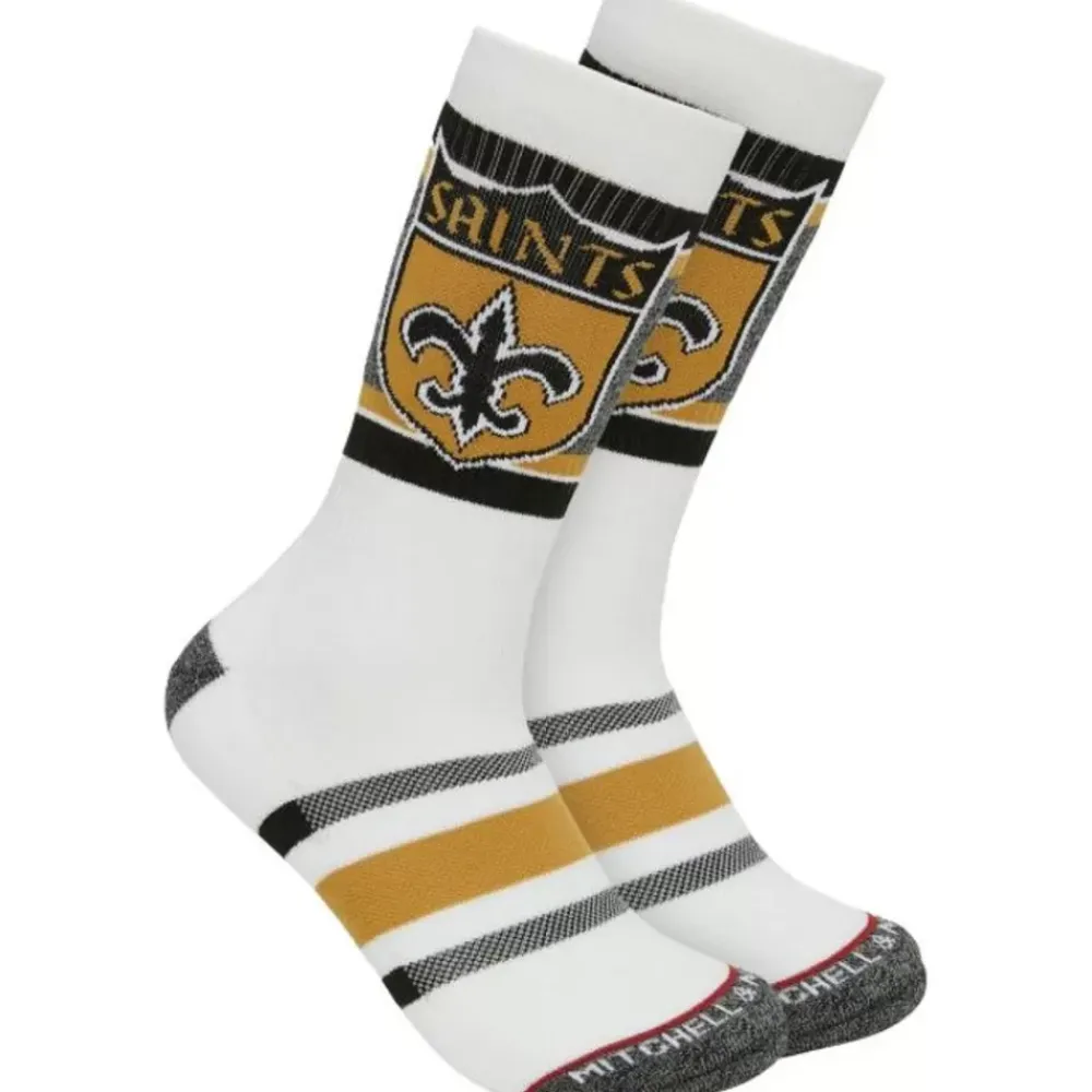 Apparel Mitchell & Ness Accessories-Interception Crew Socks New Orleans Saints