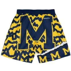 Apparel Mitchell & Ness Shorts-Jumbotron 2.0 Sublimated Shorts University Of Michigan