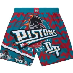 Apparel Mitchell & Ness Shorts-Jumbotron 2.0 Sublimated Shorts Detroit Pistons