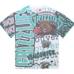 Apparel Mitchell & Ness T-Shirts & Tops-Jumbotron 2.0 Sublimated Ss Tee Vancouver Grizzlies