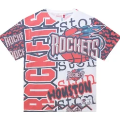 Apparel Mitchell & Ness T-Shirts & Tops-Jumbotron 2.0 Sublimated Ss Tee Houston Rockets