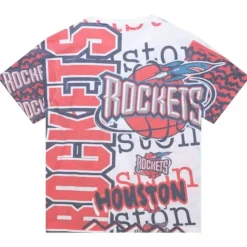 Apparel Mitchell & Ness T-Shirts & Tops-Jumbotron 2.0 Sublimated Ss Tee Houston Rockets
