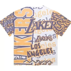 Apparel Mitchell & Ness T-Shirts & Tops-Jumbotron 2.0 Sublimated Ss Tee Los Angeles Lakers