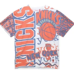 Apparel Mitchell & Ness T-Shirts & Tops-Jumbotron 2.0 Sublimated Ss Tee New York Knicks