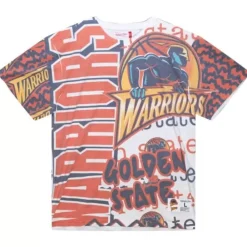 Apparel Mitchell & Ness T-Shirts & Tops-Jumbotron 2.0 Sublimated Ss Tee Golden State Warriors