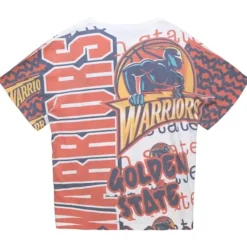 Apparel Mitchell & Ness T-Shirts & Tops-Jumbotron 2.0 Sublimated Ss Tee Golden State Warriors