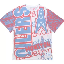 Apparel Mitchell & Ness T-Shirts & Tops-Jumbotron 2.0 Sublimated Ss Tee Houston Oilers