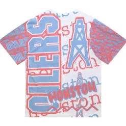 Apparel Mitchell & Ness T-Shirts & Tops-Jumbotron 2.0 Sublimated Ss Tee Houston Oilers