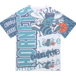 Apparel Mitchell & Ness T-Shirts & Tops-Jumbotron 2.0 Sublimated Ss Tee Charlotte Hornets