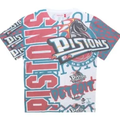Apparel Mitchell & Ness T-Shirts & Tops-Jumbotron 2.0 Sublimated Ss Tee Detroit Pistons