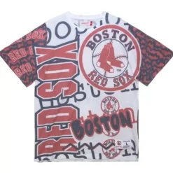 Apparel Mitchell & Ness T-Shirts & Tops-Jumbotron 2.0 Sublimated Ss Tee Boston Red Sox