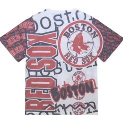 Apparel Mitchell & Ness T-Shirts & Tops-Jumbotron 2.0 Sublimated Ss Tee Boston Red Sox