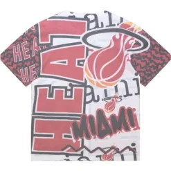 Apparel Mitchell & Ness T-Shirts & Tops-Jumbotron 2.0 Sublimated Ss Tee Miami Heat