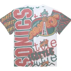Apparel Mitchell & Ness T-Shirts & Tops-Jumbotron 2.0 Sublimated Ss Tee Seattle Supersonics