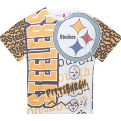 Apparel Mitchell & Ness T-Shirts & Tops-Jumbotron 2.0 Sublimated Ss Tee Pittsburgh Steelers