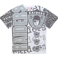 Apparel Mitchell & Ness T-Shirts & Tops-Jumbotron 2.0 Sublimated Ss Tee Oakland Raiders