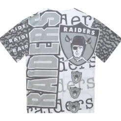 Apparel Mitchell & Ness T-Shirts & Tops-Jumbotron 2.0 Sublimated Ss Tee Oakland Raiders