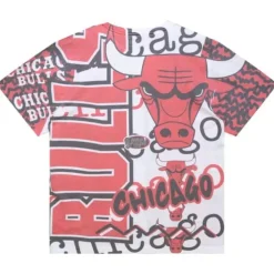 Apparel Mitchell & Ness T-Shirts & Tops-Jumbotron 2.0 Sublimated Ss Tee Chicago Bulls