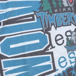 Apparel Mitchell & Ness T-Shirts & Tops-Jumbotron 2.0 Sublimated Ss Tee Minnesota Timberwolves