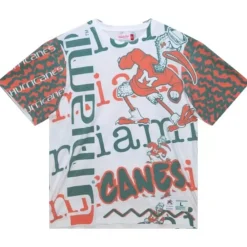 Apparel Mitchell & Ness T-Shirts & Tops-Jumbotron 2.0 Sublimated Ss Tee University Of Miami