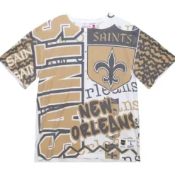 Apparel Mitchell & Ness T-Shirts & Tops-Jumbotron 2.0 Sublimated Ss Tee New Orleans Saints