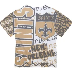Apparel Mitchell & Ness T-Shirts & Tops-Jumbotron 2.0 Sublimated Ss Tee New Orleans Saints