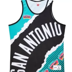 Apparel Mitchell & Ness T-Shirts & Tops-Jumbotron 2.0 Sublimated Tank San Antonio Spurs