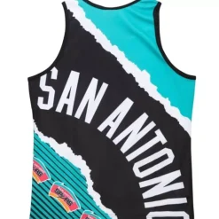 Apparel Mitchell & Ness T-Shirts & Tops-Jumbotron 2.0 Sublimated Tank San Antonio Spurs