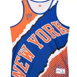Apparel Mitchell & Ness T-Shirts & Tops-Jumbotron 2.0 Sublimated Tank New York Knicks