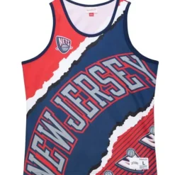 Apparel Mitchell & Ness T-Shirts & Tops-Jumbotron 2.0 Sublimated Tank New Jersey Nets