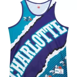 Apparel Mitchell & Ness T-Shirts & Tops-Jumbotron 2.0 Sublimated Tank Charlotte Hornets