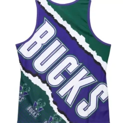 Apparel Mitchell & Ness T-Shirts & Tops-Jumbotron 2.0 Sublimated Tank Milwaukee Bucks