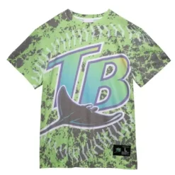 Apparel Mitchell & Ness T-Shirts & Tops-Jumbotron Sublimated Tee Tampa Bay Rays