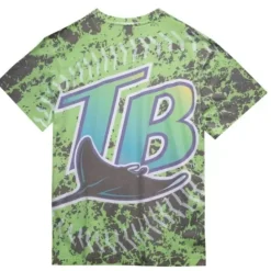 Apparel Mitchell & Ness T-Shirts & Tops-Jumbotron Sublimated Tee Tampa Bay Rays