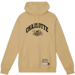 Apparel Mitchell & Ness Hoodies & Sweatshirts-Khaki Black Hoodie Charlotte Hornets